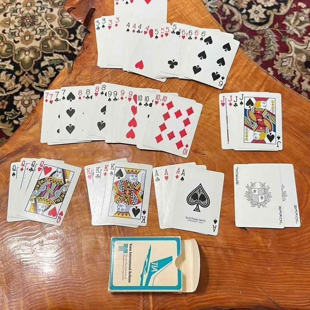 Trans Internal Airlines Playing Cards Vintage